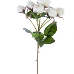 American Best 22" English Rose Buds Stem, Cream White Floral Stems