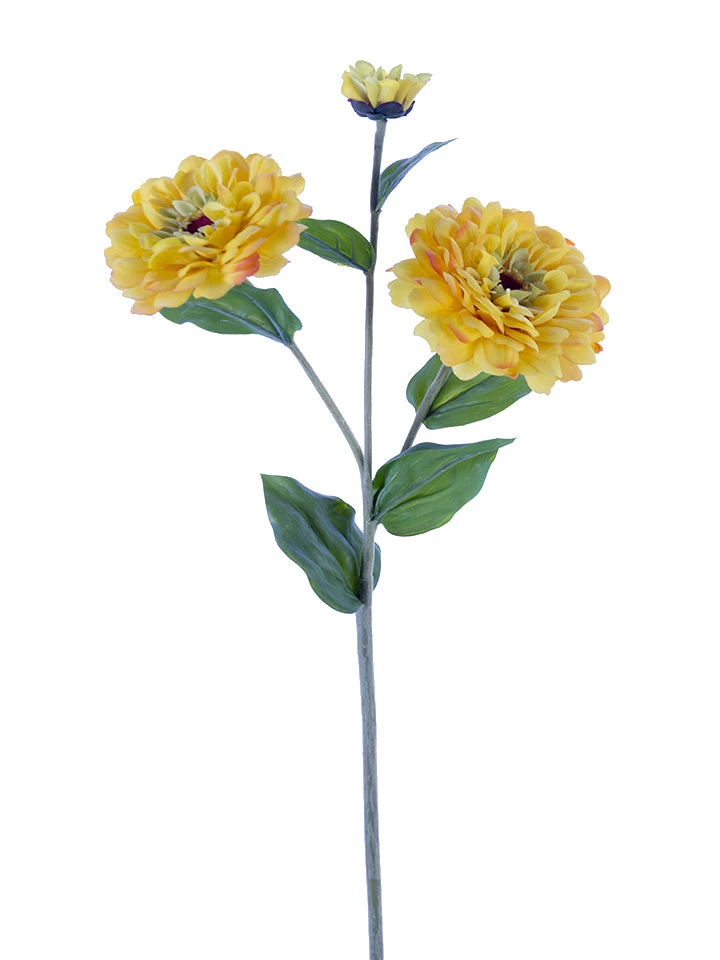 American Best 25" Real Touch Zinnia Spray, Yellow Floral Stems 1 American Best 25" Real Touch Zinnia Spray, Yellow Floral Stems