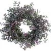 American Best 16" Pebble Eucalyptus Wreath, Green Purple Floral Arrangements