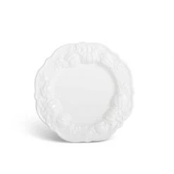 K&K Interiors Fall Kitchen & Dining White Dolomite Salad Plate With Embossed Pumpkins