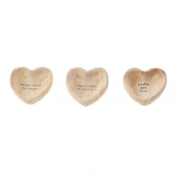 Mud Pie Wood Heart Trinket Tray (Various Styles) Decorative Trays & Risers