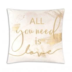 Cloud 9 Design All You Need Is Love Pillow, Ivory