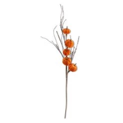 K&K Interiors 38" Velvet Pumpkin Stem, Orange Fall Florals