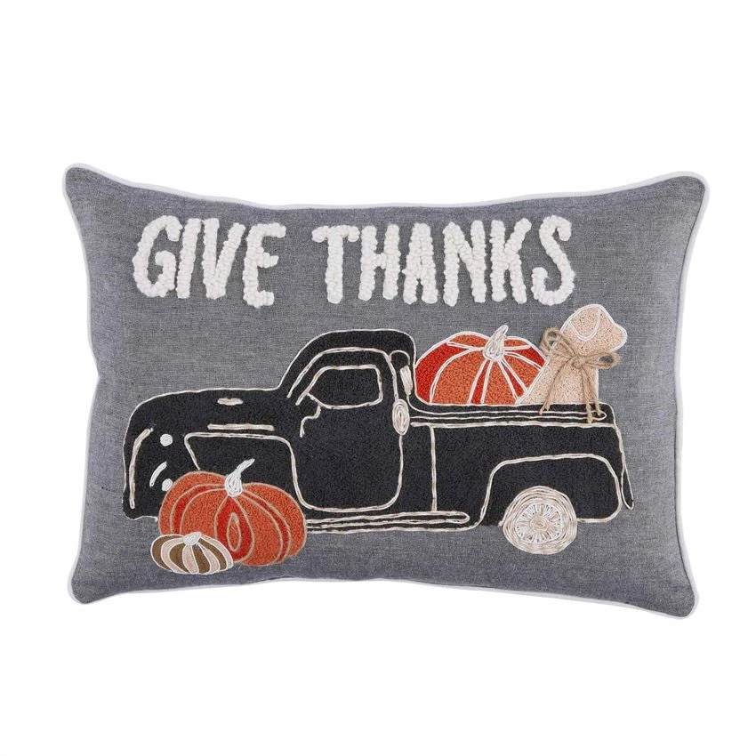 Mud Pie Pillows Give Thanks Dog Truck Pillow 1 Mud Pie Pillows Give Thanks Dog Truck Pillow