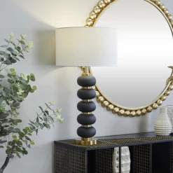 UMA Contemporary Black And Gold Table Lamp