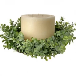 Regency Floral Arrangements 11" Frosted Eucalyptus Candle Ring