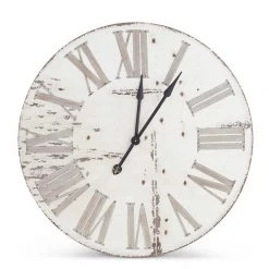 K&K Interiors Wall Clocks White Wood Wall Clock