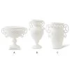 K&K Interiors White Ceramic Vase With Ornate Rim (Various Styles)