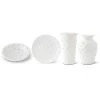 K&K Interiors Vases, Bottles, & Containers White Hobnail Plate/Vase (Various Styles)