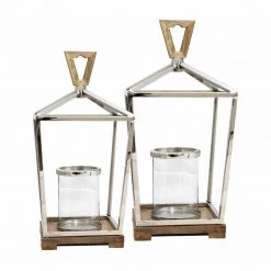 Import Collection Jeremy Wooden Silver Lantern (Various Sizes) Home Accents