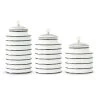 K&K Interiors Black & White Ribbed Canisters, Set Of 3