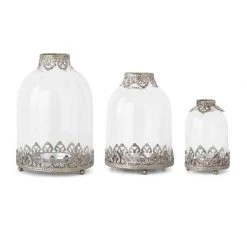 K&K Interiors Glass Votive Holder With Filigree Trim (Various Sizes) Candleholders