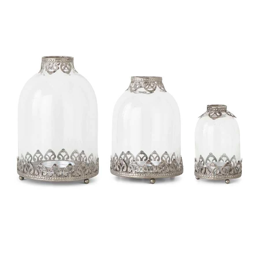 K&K Interiors Glass Votive Holder With Filigree Trim (Various Sizes) Candleholders 1 K&K Interiors Glass Votive Holder With Filigree Trim (Various Sizes) Candleholders