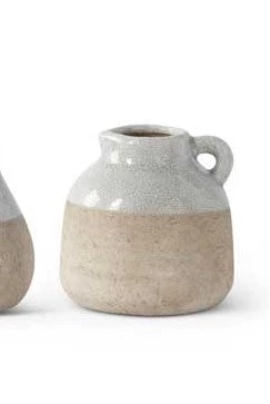 K&K Interiors Ceramic Pot With Light Blue Glaze (Various Styles) Home Accents 7 K&K Interiors Ceramic Pot With Light Blue Glaze (Various Styles) Home Accents