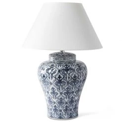 K&K Interiors Lamps Blue And White Chinoiserie Table Lamp