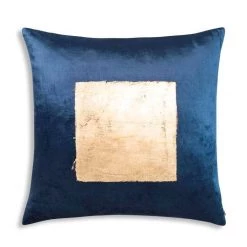 Cloud 9 Design Pillows Verona Navy Gold Velvet Pillow