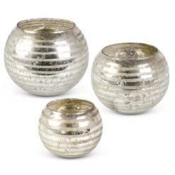 K&K Interiors Mercury Glass Round Vase (Various Sizes) Vases, Bottles, & Containers