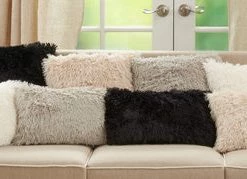 Saro Classic Faux Fur Down-Filled Pillow, Square (Various Colors)