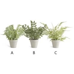 K&K Interiors Real Touch Fern In Gray Pot (Various Styles) Greenery