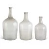 K&K Interiors Gray Glass Bottle With Frosted Bottom (Various Sizes) Vases, Bottles, & Containers