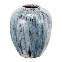 A&B Home Vases, Bottles, & Containers Blue Terracotta Vase, Medium