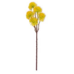K&K Interiors Floral Stems 21" Centaurea Thistle Spray, Yellow