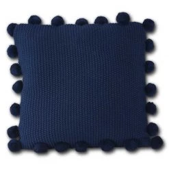 K&K Interiors Moss Stitch Knit Pillow W/ Pompom Trim (Various Colors)