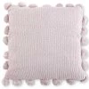 K&K Interiors Moss Stitch Knit Pillow W/ Pompom Trim (Various Colors)