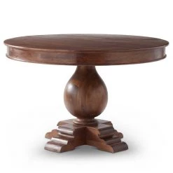 K&K Interiors 47" Mango Wood Round Dining Table Dining Tables