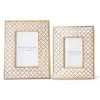 K&K Interiors Home Accents Light Mango Wood White Moroccan Pattern Photo Frame (Various Sizes)