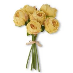 K&K Interiors Floral Stems 12" Real Touch Peony Bundle (Various Colors)