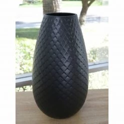 Import Collection Vases, Bottles, & Containers Athena Ceramic Vase, Black (Various Sizes)