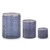 K&K Interiors Gray Dot Embossed Containers With Gold Trim, Set Of 3