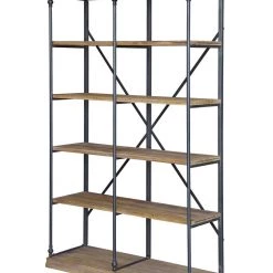 Crestview Industrial Wood & Metal Bookcase, 2-Section