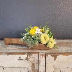Diane Wooden Scoop With Lemons And Cream Ranunculus