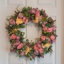 Diane 24" Everyday Wreath With Rananculus Floral Arrangements