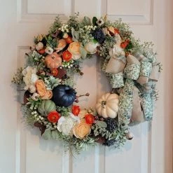 Diane 24" Wreath With Linen Bow