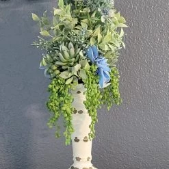 Diane Candle Topper With Blue Moneywart