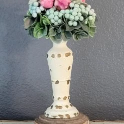 Diane Real Touch Fuschia Rose Candle Topper Floral Arrangements