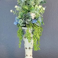 Diane Blue And Cream Candle Topper Floral Arrangements