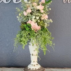 Diane Floral Arrangements Light Coral Candle Topper