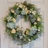 Diane Floral Arrangements 24" Teal & Cream Everyday Wreath