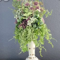 Diane Floral Arrangements Purple Tones Grapevine Candle Topper