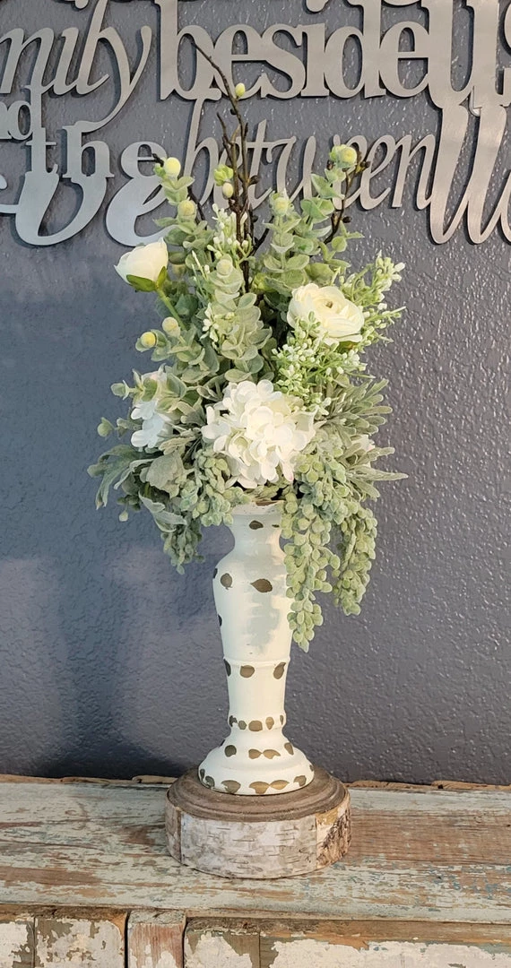 Diane 12" Tall Neutral Candle Topper Floral Arrangements 1 Diane 12" Tall Neutral Candle Topper Floral Arrangements