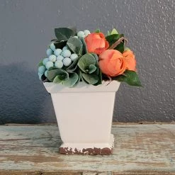 Diane Floral Arrangements Orange And Teal Sit Around
