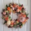 Diane Fall Wreath With Orange Ranunculus