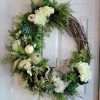 Diane Organic Fall Wreath With Antler Floral Arrangements