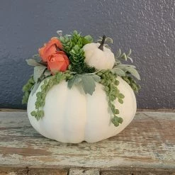 Diane 7" Decorated Cream Pumpkin