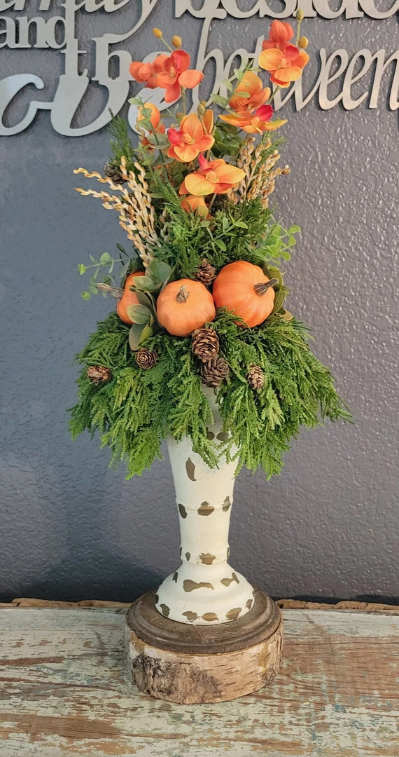Diane Floral Arrangements 11" Fall Candle Topper 1 Diane Floral Arrangements 11" Fall Candle Topper