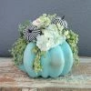 Diane 7" Teal Decorated Pumpkin